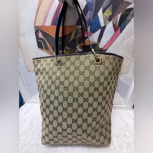 Gucci Beige and Brown Tote Bag